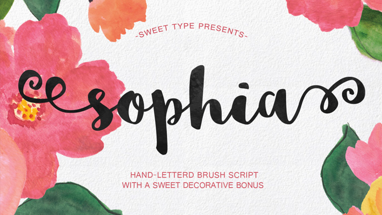 Sophia hand-lettered style